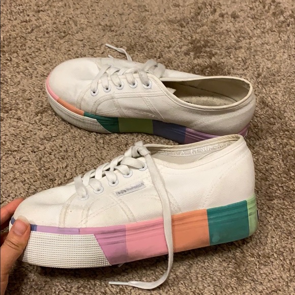 superga platform sneakers rainbow
